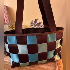 Comely Brown and Blue Women's Tote Bag